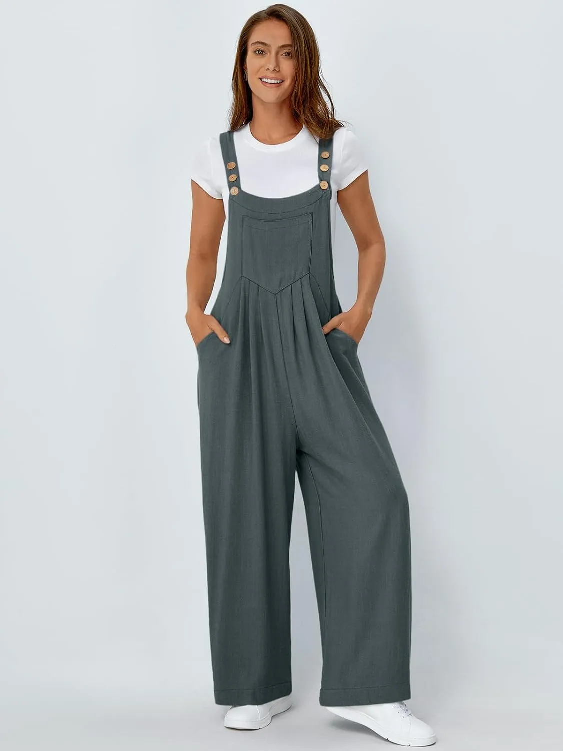 AUTOMET Womens Beach Vacation Outfits Jumpsuits Overalls Wide Leg Casual Summer Spring Outfits Rompers Trendy Jumpers