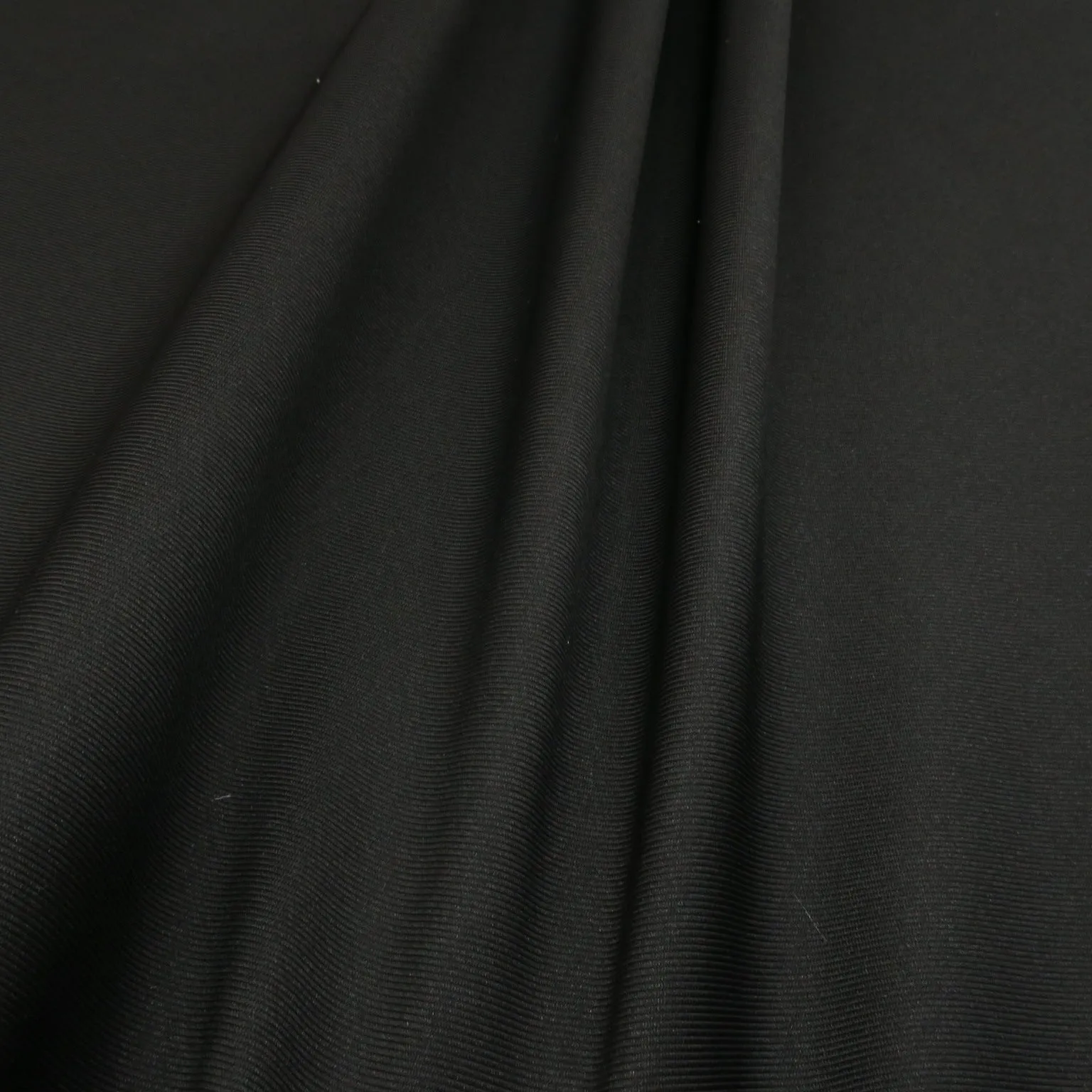 Black Solid Mikado Fabric