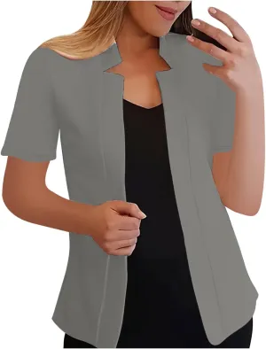 Blazers Jackets for Women 2025 Summer Short Sleeve Business Casual Cardigans Lapel Open Front Work Office Suit Blazer