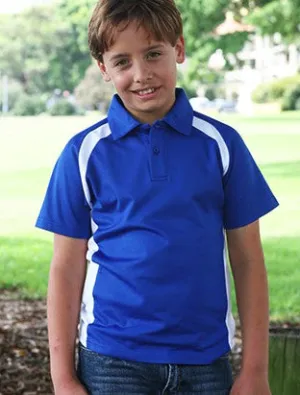 Bocini Kids Team Essentials Short Sleeve Contrast Panel Polo (2nd 5 colors)-(CP0939)