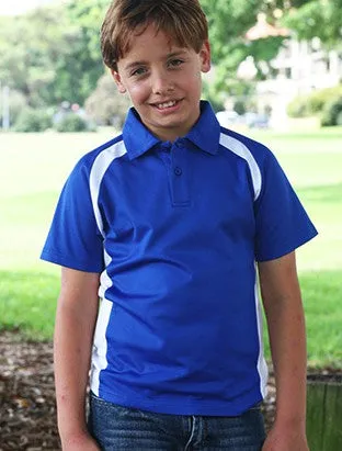 Bocini Kids Team Essentials Short Sleeve Contrast Panel Polo (2nd 5 colors)-(CP0939)