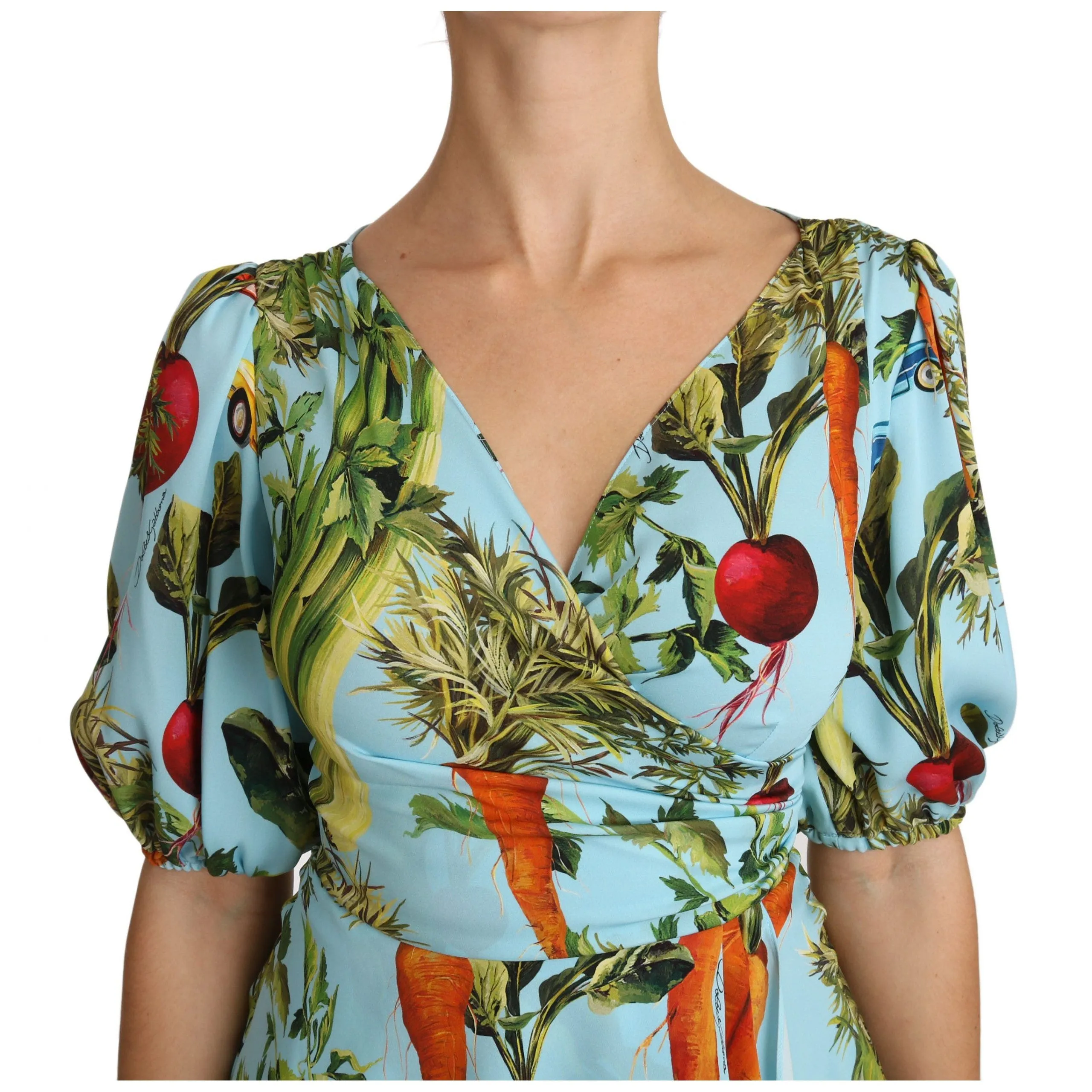 Dolce & Gabbana Vegetable Print Silk Top Extravaganza