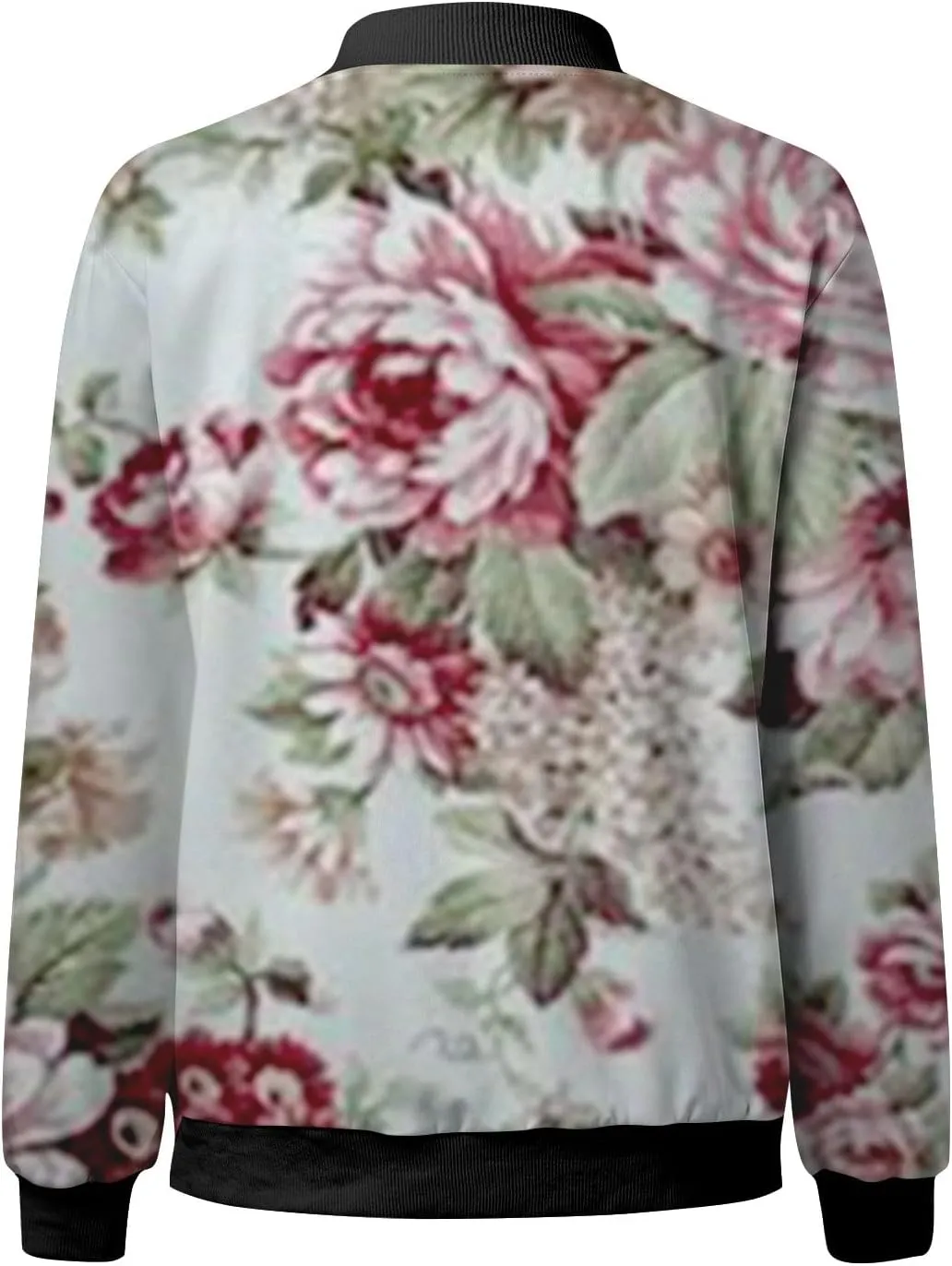 Floral Jackets for Women 2024 Long Sleeve Classic Gradient Print Jacket Casual Daily Baseball Bomber Jacket Coat Fall
