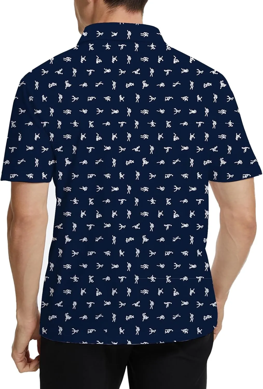 Funny Print Golf Shirts for Men Lightweight Dry-Fit Hawaiian Style Casual Polo with Stretch Fabric for Outdoor & Sports