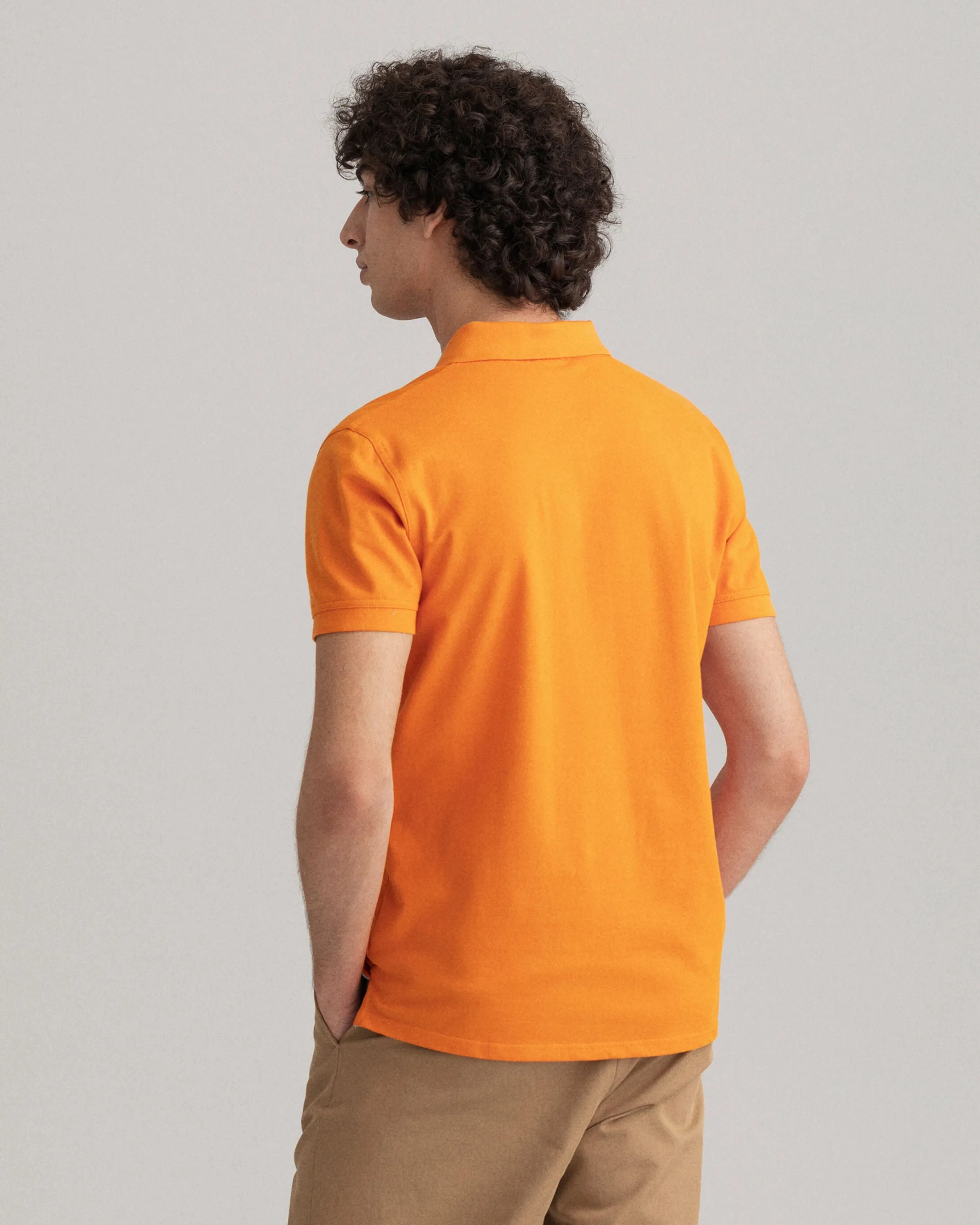 GANT - Contrast Collar Pique Polo, Russet Orange (L Only)