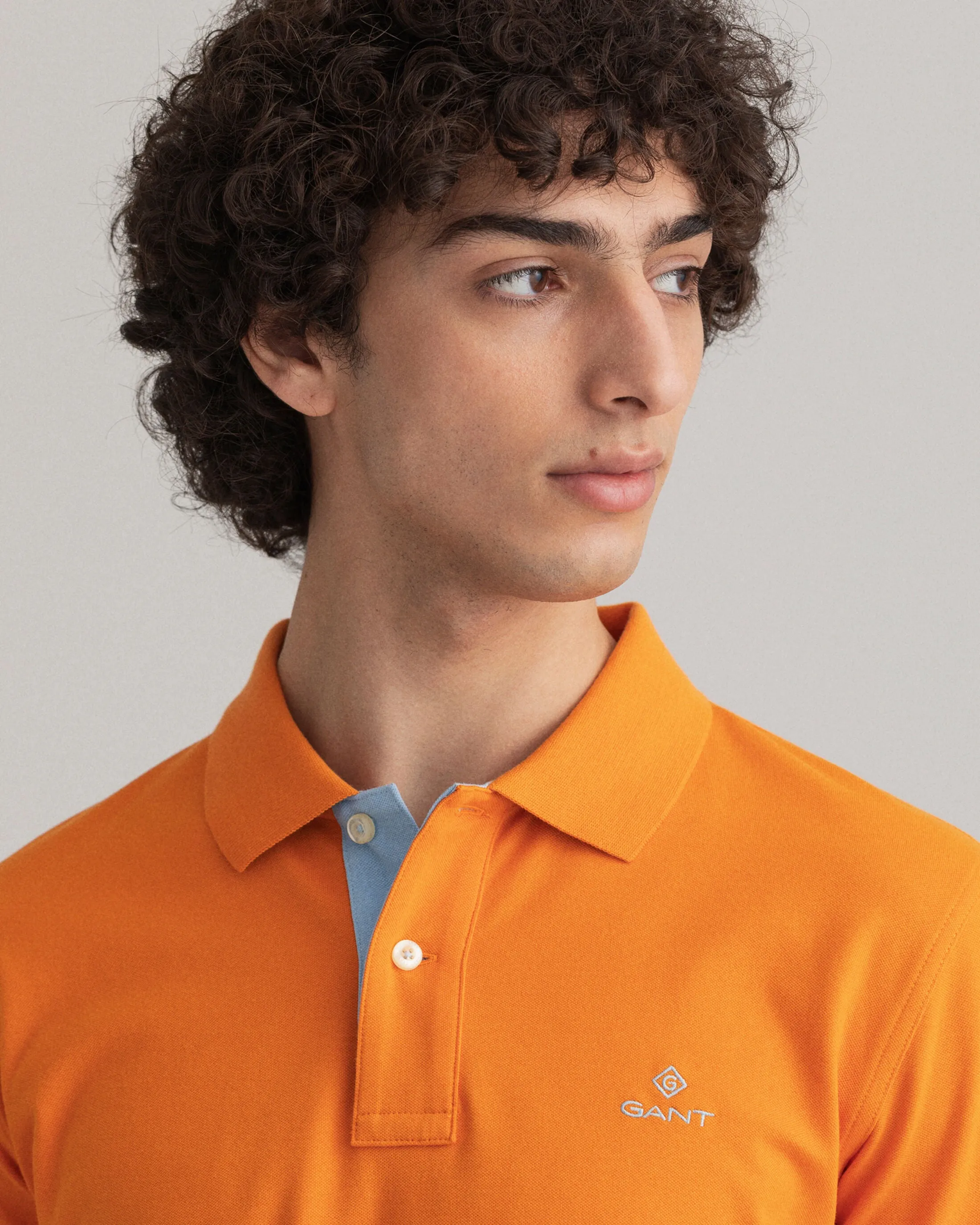 GANT - Contrast Collar Pique Polo, Russet Orange (L Only)