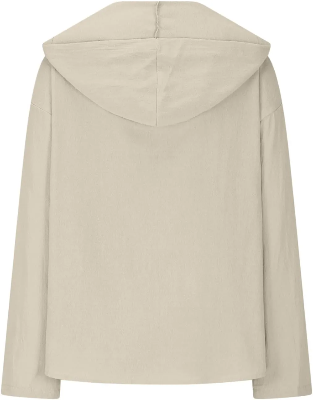 Gauze Shirts for Women Button Down Long Sleeve Hooded Tops Lightweight Breathable Loose Casual V Neck Hoodies Blouses