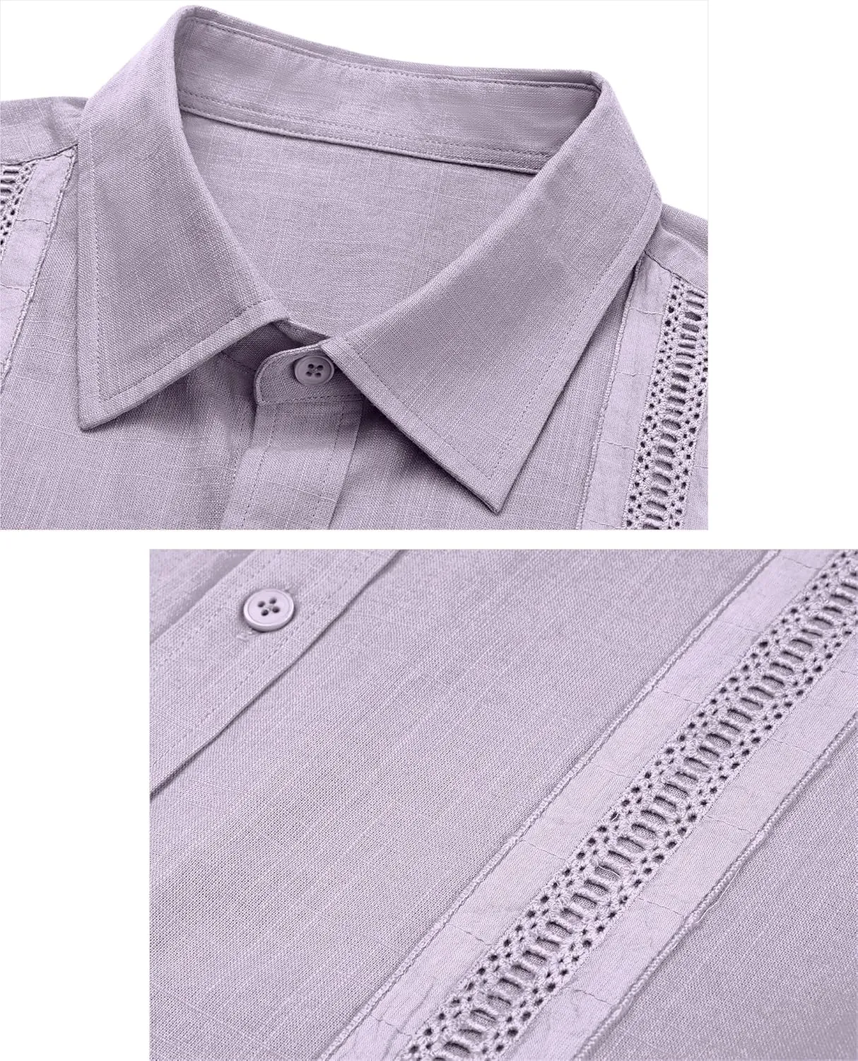 Guayabera Linen Shirts for Men Short Sleeve Button Down Shirt Hawaiian Shirt Cuban Summer Shirts Beach Shirts