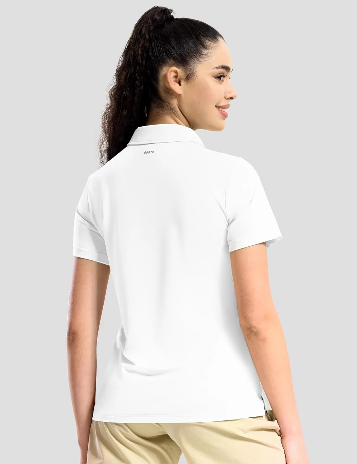 Haimont Womens Polo Shirts Golf Casual Work Short Sleeve UPF 50   Sun Protection 4 Buttons Collared Shirt Quick Dry Tops