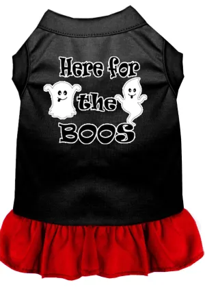 Here For The Boos Screen Print Dog Dress Black With Red Xxl (18)