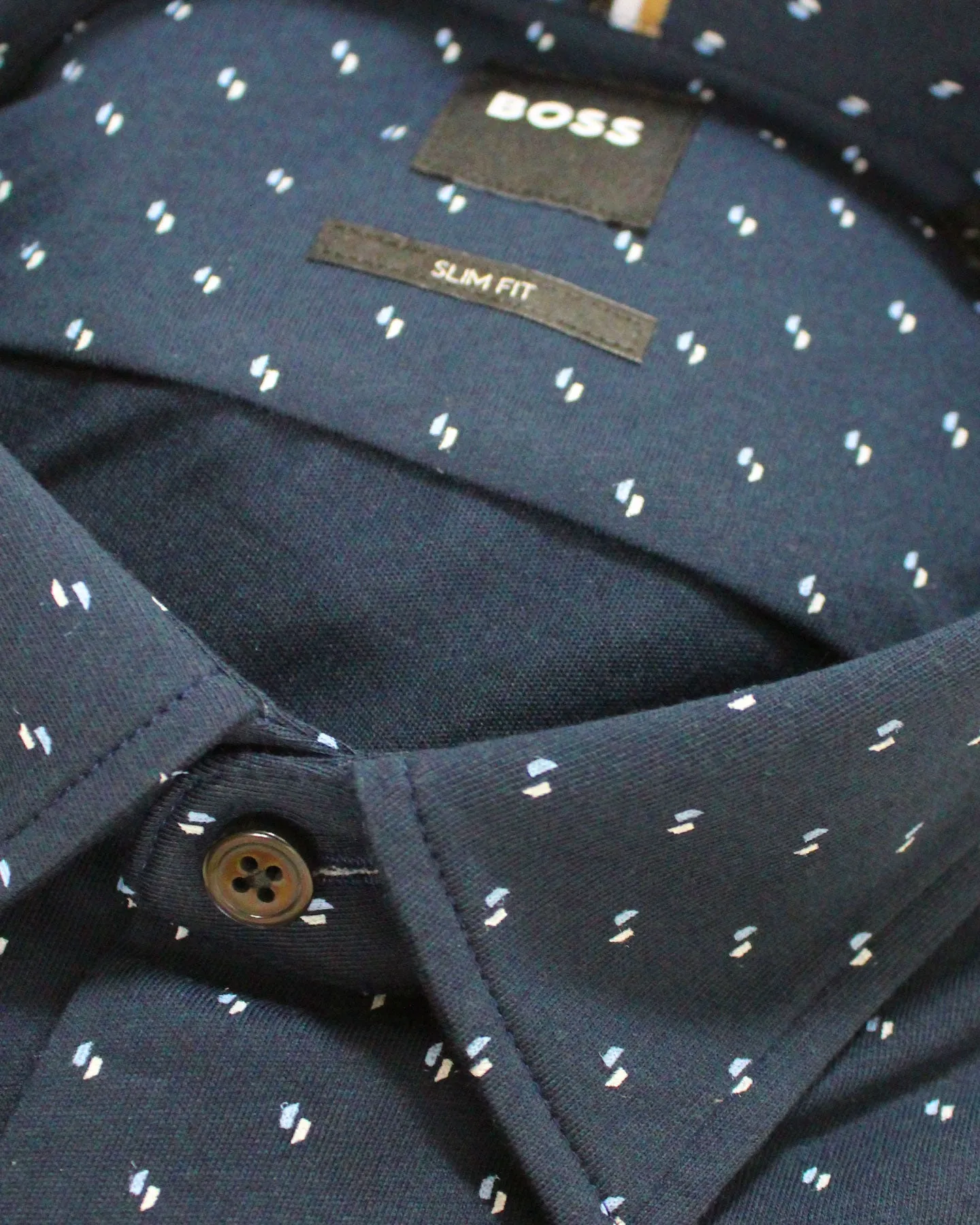 Hugo Boss Shirt Midnight Blue Pattern - Slim Fit S SALE