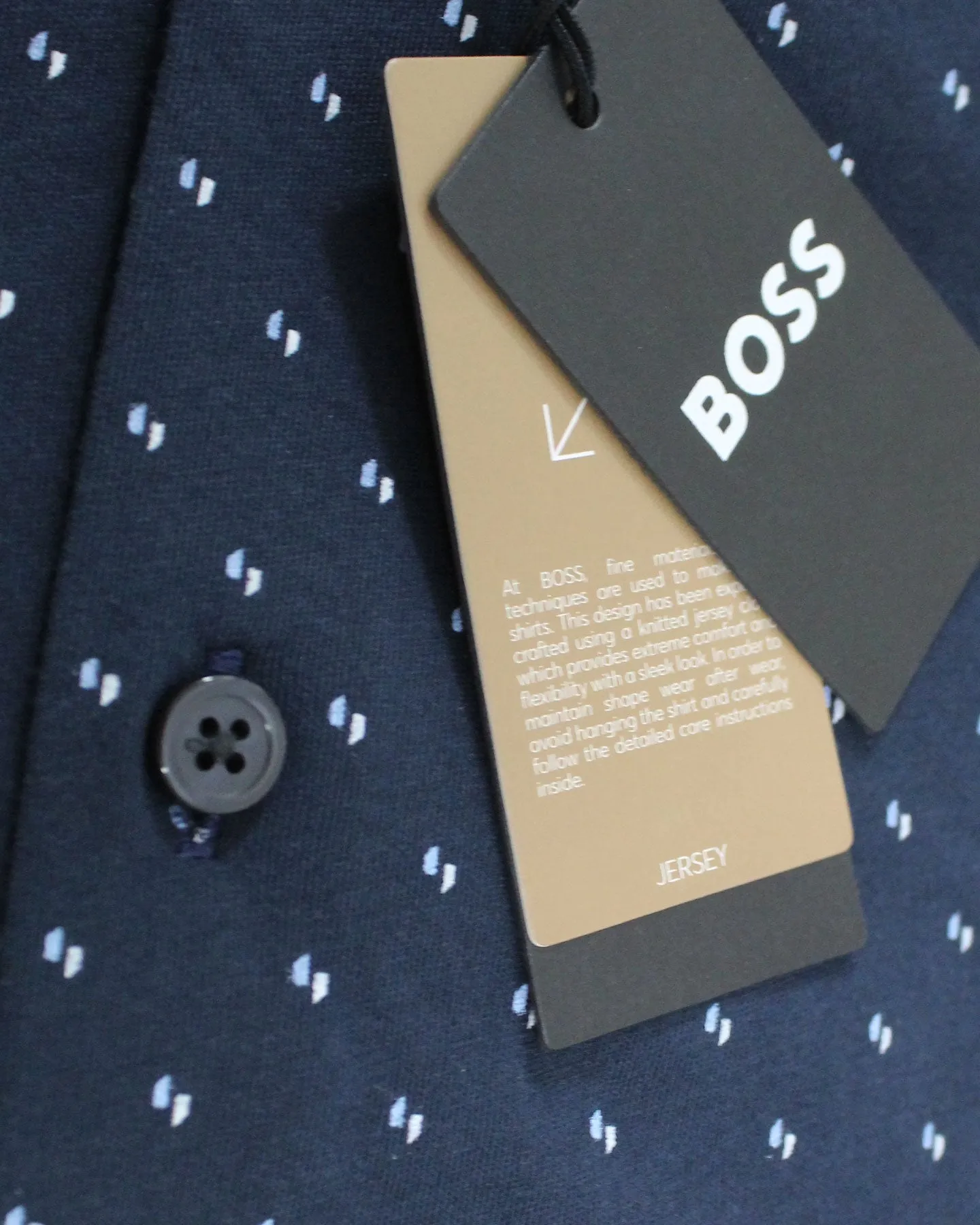 Hugo Boss Shirt Midnight Blue Pattern - Slim Fit S SALE
