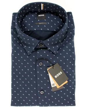 Hugo Boss Shirt Midnight Blue Pattern - Slim Fit S SALE