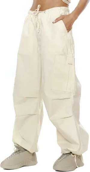 KMBANGI Women Oversized Cargo Pants Drawstrings Casual Loose Wide Leg Trousers Baggy Low Waist Sweatpants Cinch Joggers