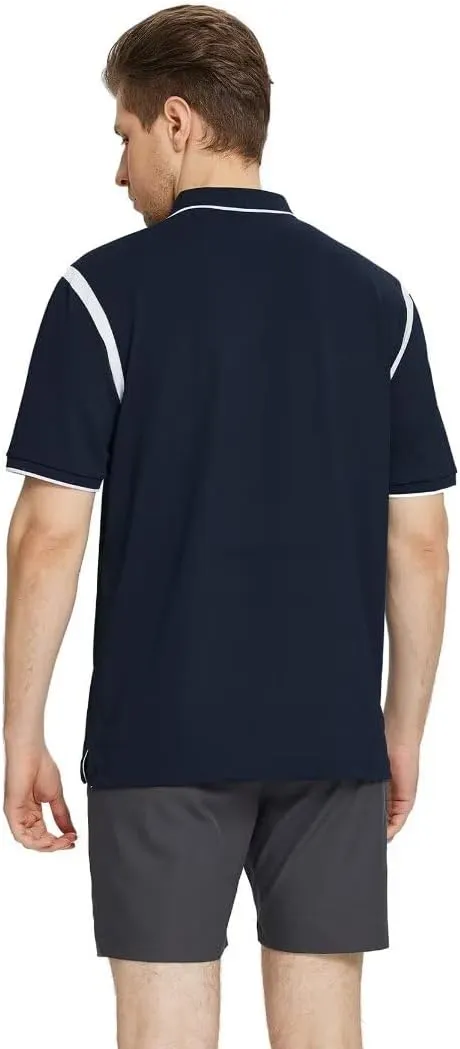 M MAELREG Polo Shirts for Men Short Sleeve Casual Dry Fit Lightweight Performance Moisture Wicking Zipper Mens Golf Shirts