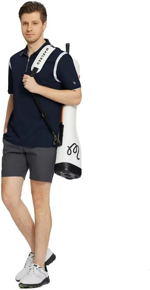 M MAELREG Polo Shirts for Men Short Sleeve Casual Dry Fit Lightweight Performance Moisture Wicking Zipper Mens Golf Shirts