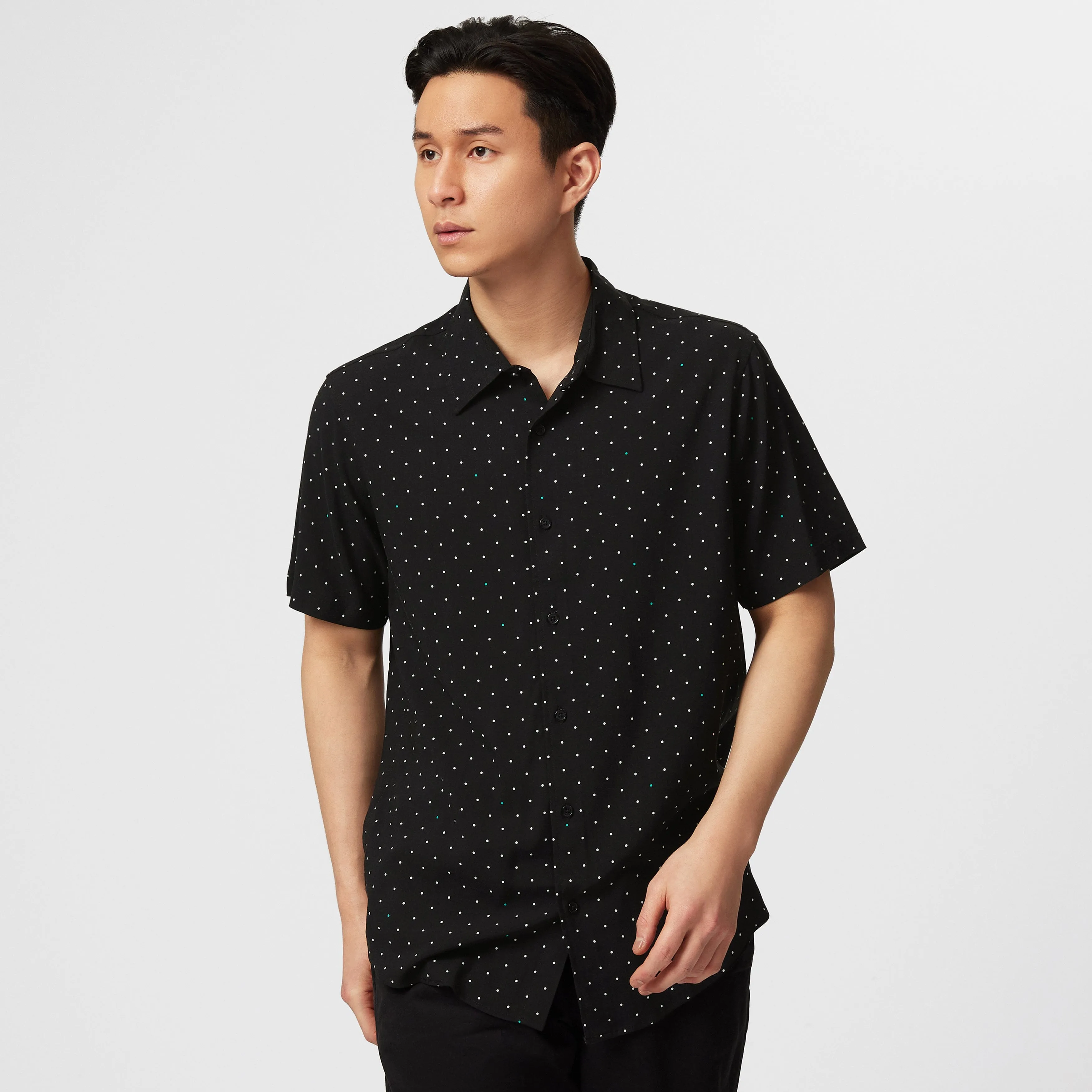 Mercedes AMG Petronas F1 Men's Polka Dot Button-Up Shirt