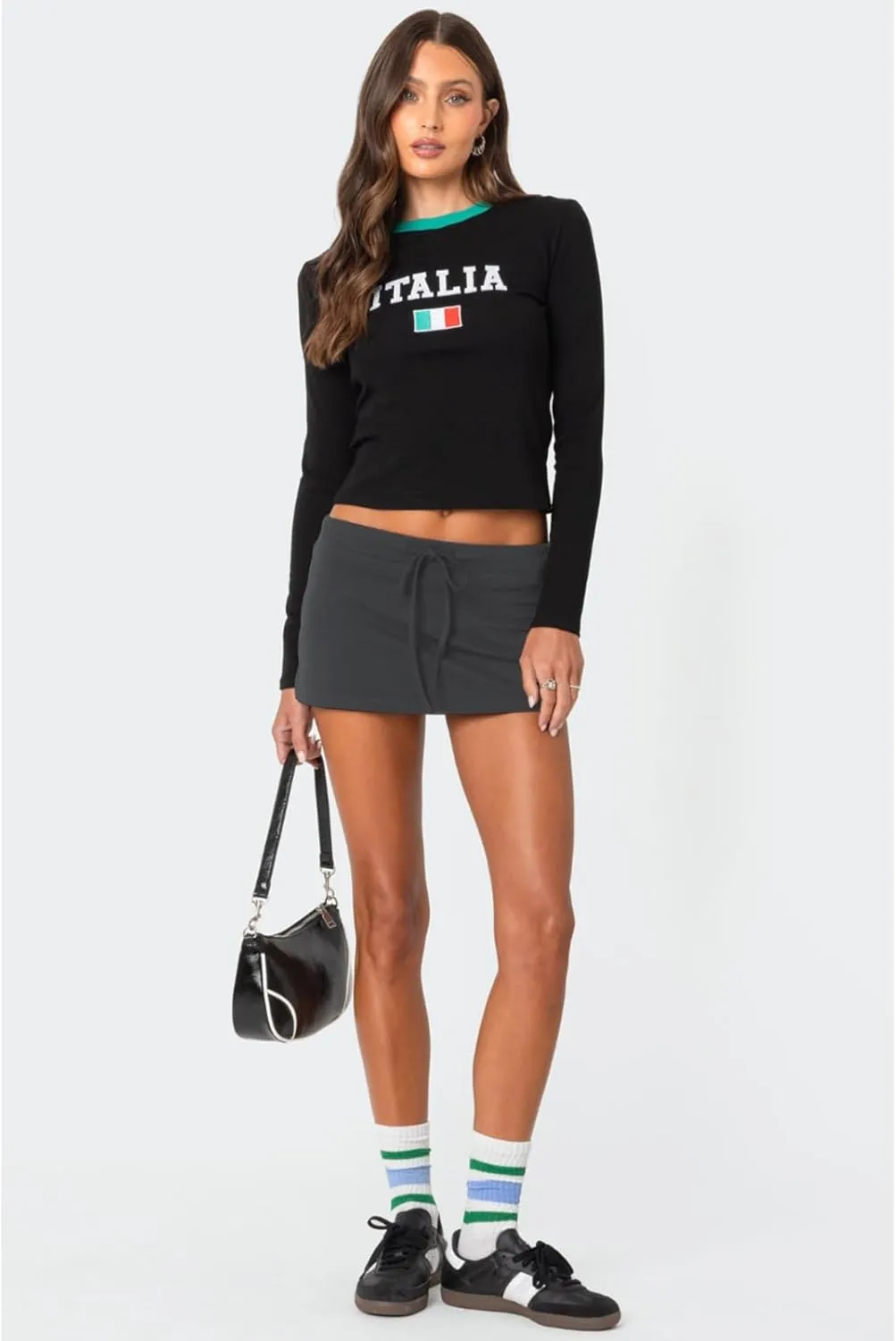 Mini Skorts for Women - Sexy Drawstring Mid Waist Side Split Y2K Bodycon Pencil Mini Skirt with Shorts