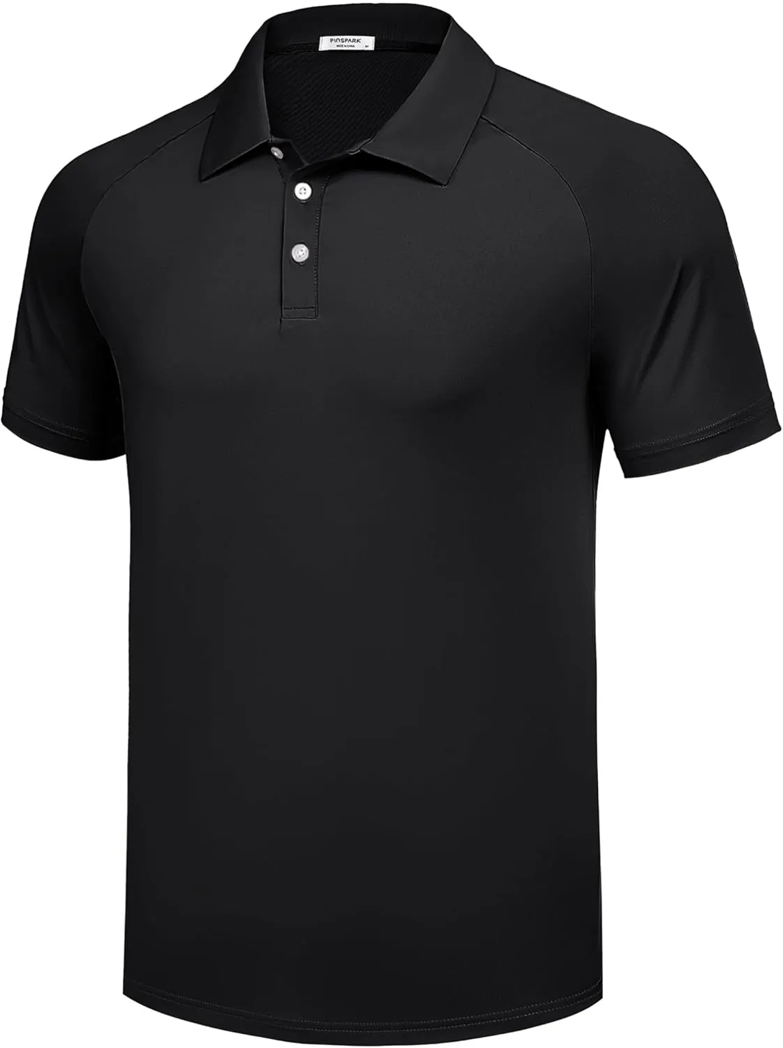 PINSPARK Mens Golf Polo Shirts Performance Quick-Dry Moisture-Wicking Collared Shirts Short Sleeve Buttons Casual Polo Shirts