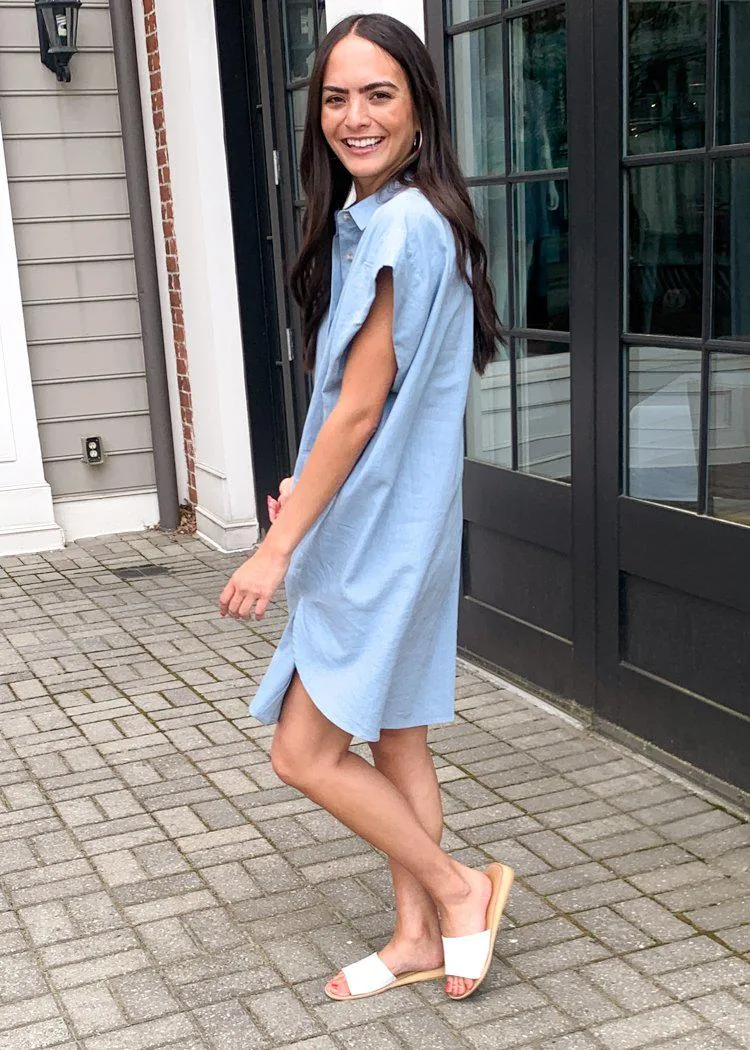 See U Soon Andres Slouchy Button Down Shirt Dress - Blue