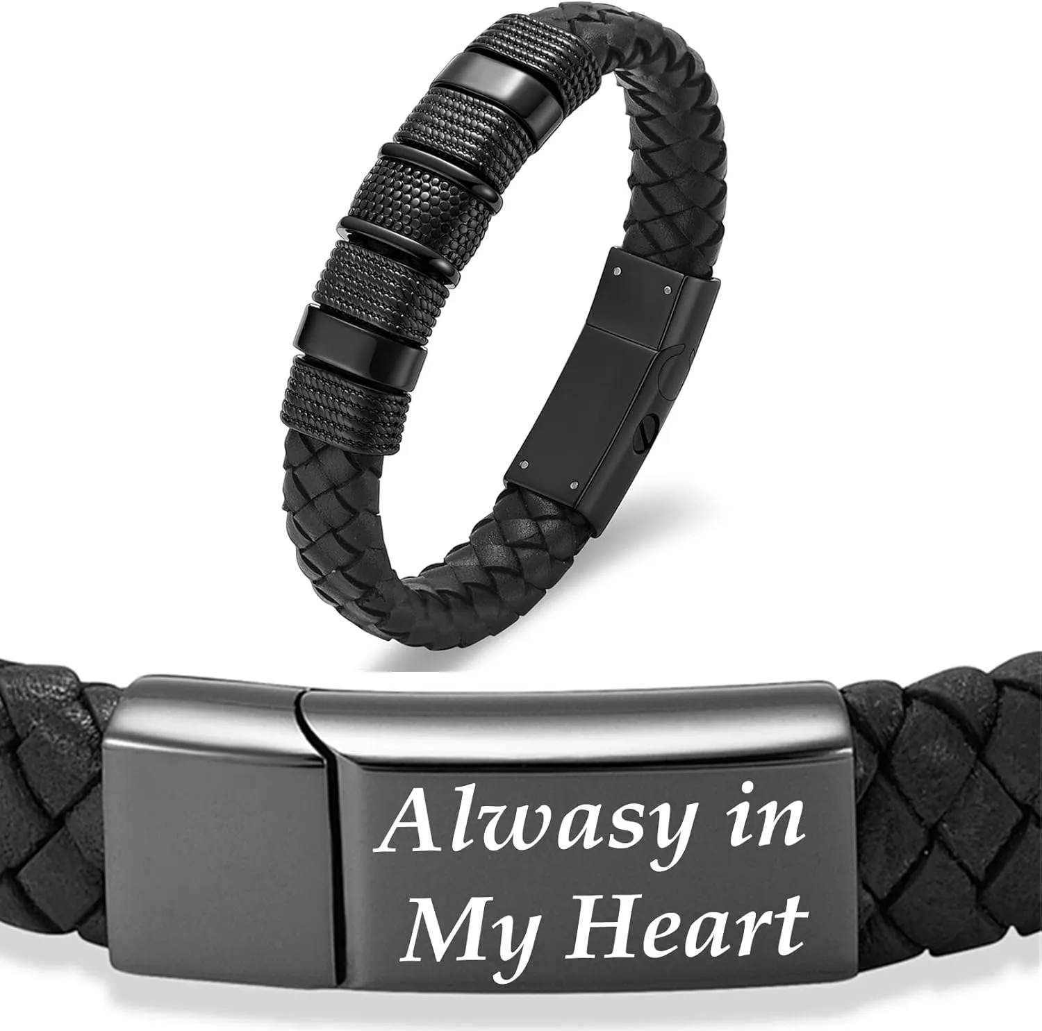 shajwo Cremation Urn Bracelet for Ashes Jewelry for Women Men Memorial Keepsake Cuff Bangle Leather Bracelet