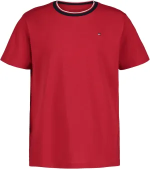 Tommy Hilfiger Boys' Short Sleeve Solid Ringer Crew Neck T-Shirt, Soft, Comfortable, Relaxed Fit
