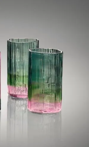 Tourmaline glass (set of 2) tumbler. “End of Summer sale “