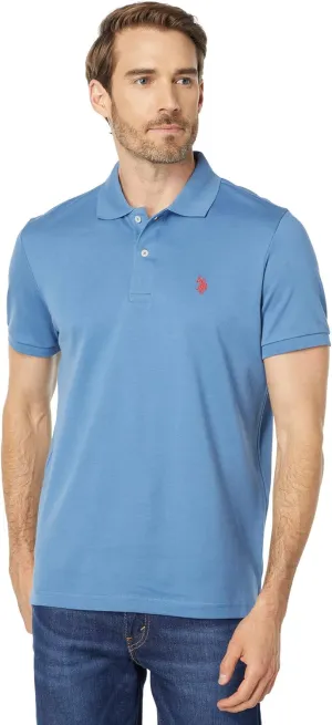 U.S. Polo Assn. Men's Solid Short Sleeve Interlock Polo Shirt, Golf Shirts for Men, Business Casual Polos