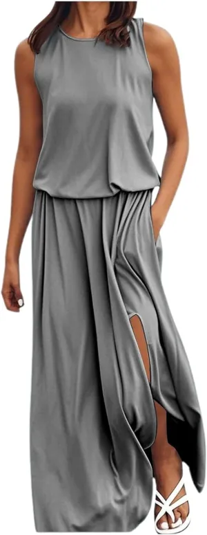 Womens Summer Boho Strapless Maxi Dress 2025 Casual Sleeveless Off Shoulder Smocked Tiered Beach Long Sundress