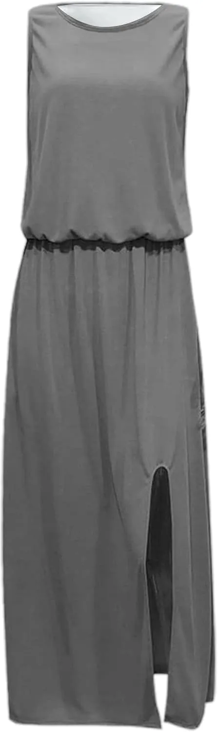 Womens Summer Boho Strapless Maxi Dress 2025 Casual Sleeveless Off Shoulder Smocked Tiered Beach Long Sundress