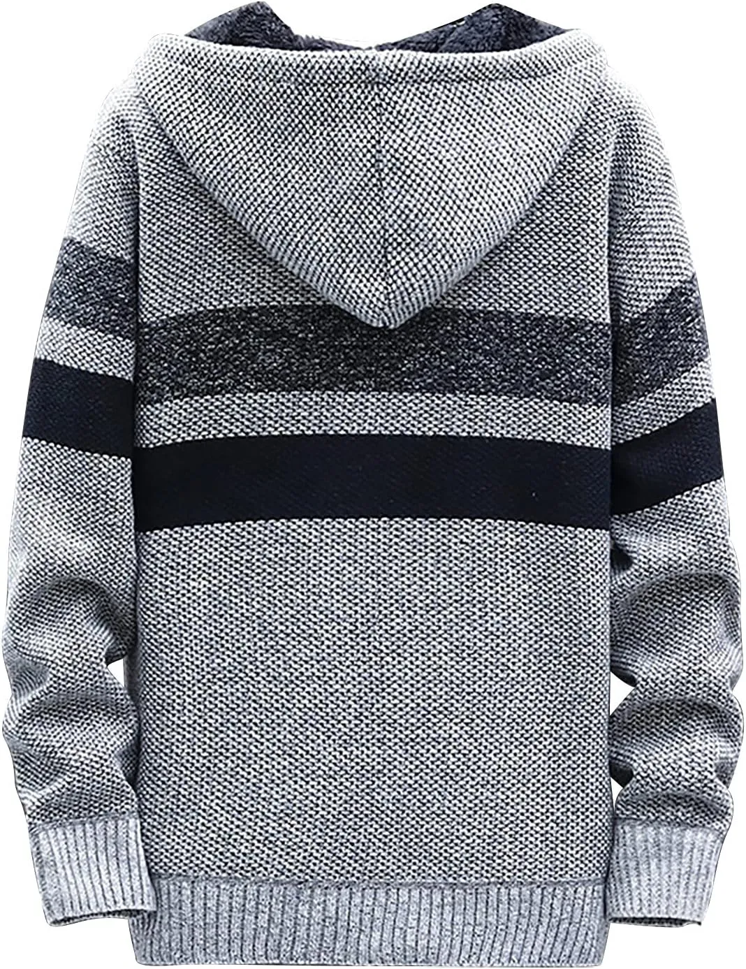 Ymosrh Flannel Jackets for Men Men's Fall and Winter Casual Sweater Jacket Warm Knit Sweater Hooded Hoodie Jackets
