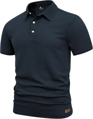 ZITY Mens Polo Shirts Short Sleeve Athletic Golf Polos Moisture Wicking Casual Polo Shirts for Men Jacquard Collared T Shirts